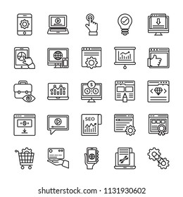 SEO and Web Optimization Line Icons 3