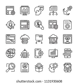 SEO and Web Optimization Line Icons 1