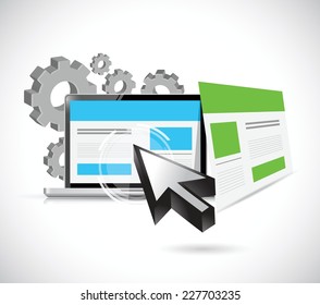 seo web responsive site illustration design over a white background