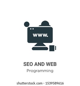 Seo and web vector icon on white background. Flat vector seo and web icon symbol sign from modern programming collection for mobile concept and web apps design.
