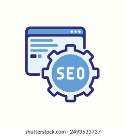 seo webicon, isolated blue icon theme seo