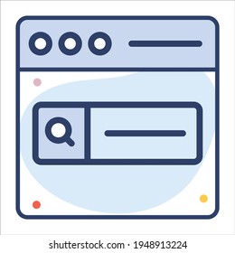 SEO, webpage flat line  icon modern illustration