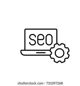 seo website optimization symbol line black icon