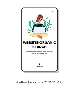 seo website organic search vector. er traffic, backlink flat, marketing higher seo website organic search web flat cartoon illustration