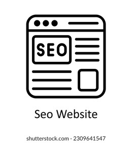 Ilustración de diseño de iconos del contorno del sitio web Seo. Seo y símbolo web sobre el fondo blanco Archivo EPS 10