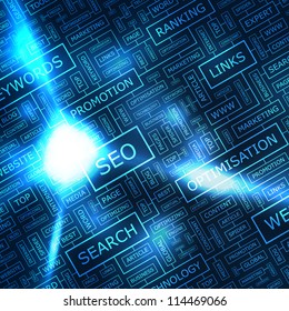 SEO. collage de palabras.
