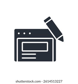 seo writing icon. vector.Editable stroke.linear style sign for use web design,logo.Symbol illustration.