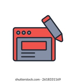 icono de escritura seo. Vector. Trazo editable. signo de estilo lineal para uso Diseño web, logotipo. Ilustración de símbolo.