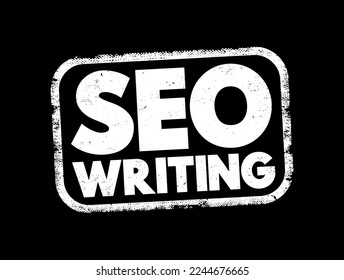 Seo Writing text stamp, concept background