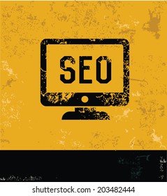 SEO yellow design,grunge vector