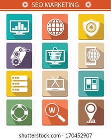 SEO,Business Marketing buttons,vector
