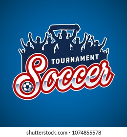 Seoccer fans emblem in colour style. Vector illustration