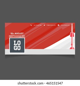 Seol tower on red and white background. South Korea independence Day banner. South Korean Cover illustration