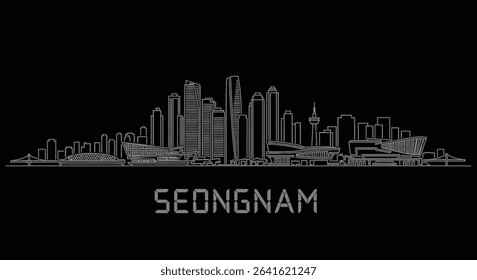 Seongnam City Skyline Minimalist City