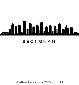 Seongnam Skyline Silhouette with Urban Cityscape.