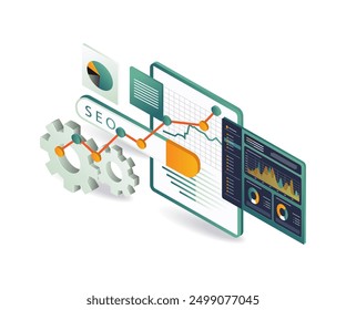 SEO-optimized computer screen with a graph and a analyst
