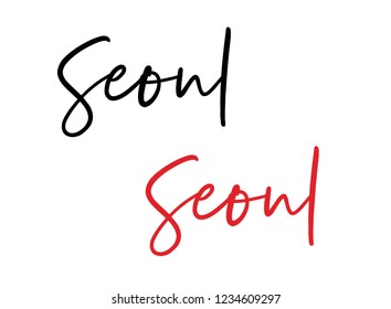 Seoul calligraphy vector quote