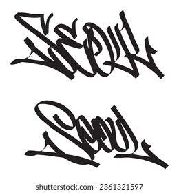 seoul capital city name of south korea country digital graffiti art handstyle painting chisel tags one liner color black vector illustration signature symbol