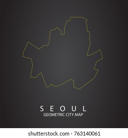 Seoul City Map, Flat City Graphic, Vector Abstract Poster Templates, Geometric Hipster Backgrounds, Brochures, Minimal Flat Design