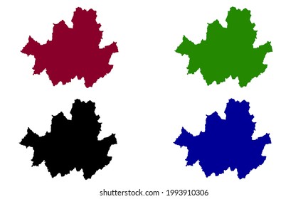 Seoul city map silhouette in South Korea
