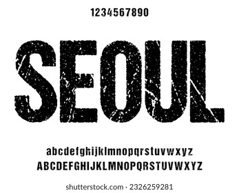 SEOUL, condensed display font vector with alternates and ligatures.