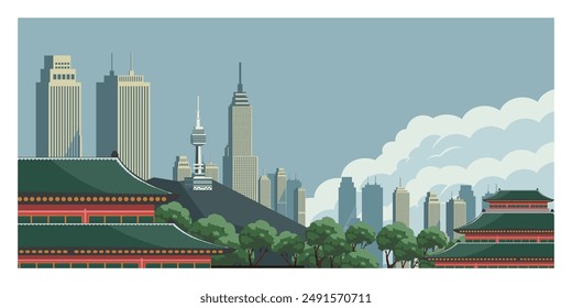 Seoul Korea city landscape background