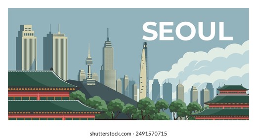 Seoul Korea city landscape background