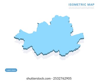 Seoul map blue on white background with isometric vector.