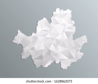 Seoul map gray in polygonal style on gradient background. isolated vector illustration eps 10.