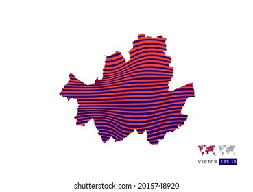 Seúl mapea el rojo y el azul del abstracto con el vector de ondas dinámicas.