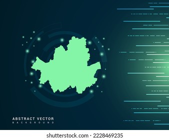 Seoul map of technology green futuristic Background vector.