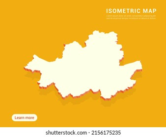 Seoul-Karte weiß auf gelbem Hintergrund mit 3D-isometrischer Vektorgrafik.