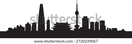Seoul Simple Dark Lines Skyline. design Vector black silhouette
