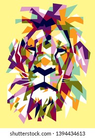 Seoul / South Korea - May 11 2019: colorful illustration of lion