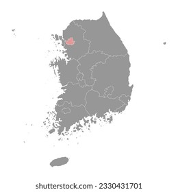 Seoul special city map, metropolitan city of South Korea. Vector illustration.
