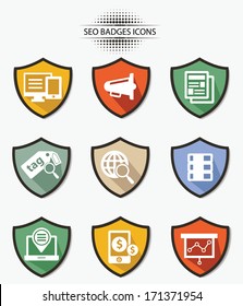 Seo,Website marketing badges icons,vector