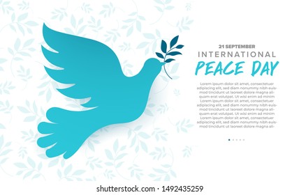 Sep 21 , international peace day. Illustration concept present peace world. Vector illustrate.