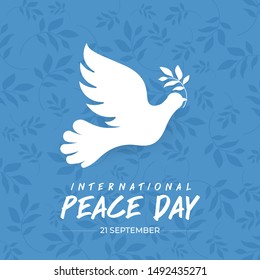 Sep 21 , international peace day. Illustration concept present peace world. Vector illustrate.