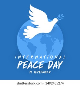 Sep 21 , international peace day. Illustration concept present peace world. Vector illustrate.