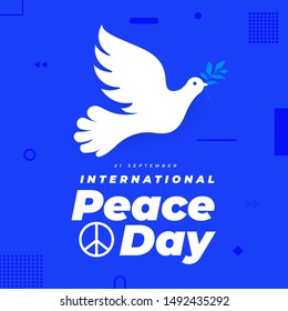 Sep 21 , international peace day. Illustration concept present peace world. Vector illustrate.