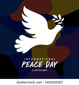 Sep 21 , international peace day. Illustration concept present peace world. Vector illustrate.