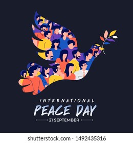 Sep 21 , international peace day. Illustration concept present peace world. Vector illustrate.