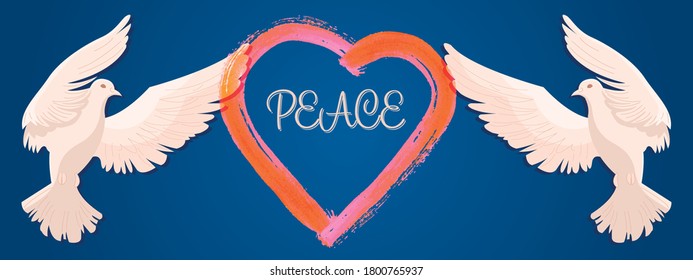 Sep 21. international peace day. Illustration concept present peace world. Vector illustrate.