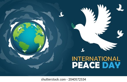 Sep 21 , international peace day. Illustration concept present peace world. Vector illustrate