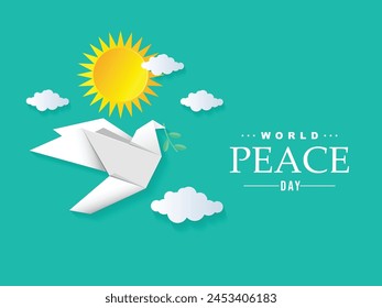 Sep 21 , international peace day. Illustration concept present peace world. Vector illustrate.