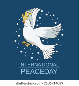 Sep 21 , international peace day. Illustration concept present peace world. Vector illustrate.