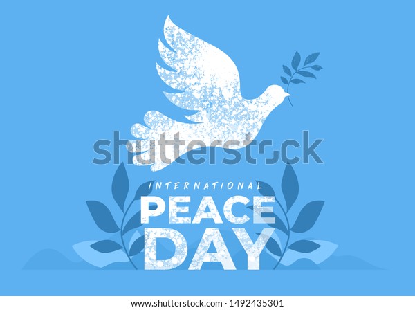 Sep 21 , international peace\
day. Illustration concept present peace world. Vector\
illustrate.