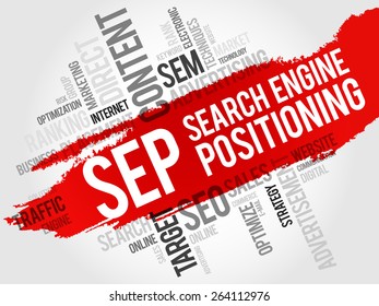 SEP (search engine positioning) word cloud business concept
