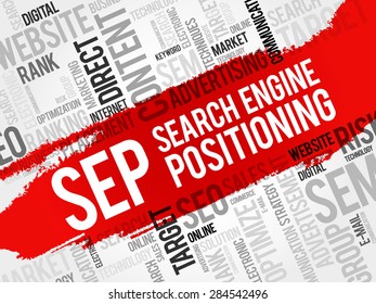 SEP (search engine positioning) word cloud business concept
