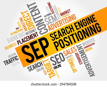 SEP (search engine positioning) word cloud business concept